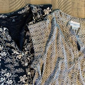 Liz Claiborne and Lucky Brand black and cream blouse bundle Size Small Petite